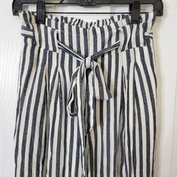 NWT American Eagle Striped Linen Pants Gray and White Size Small - Picture 5 of 8